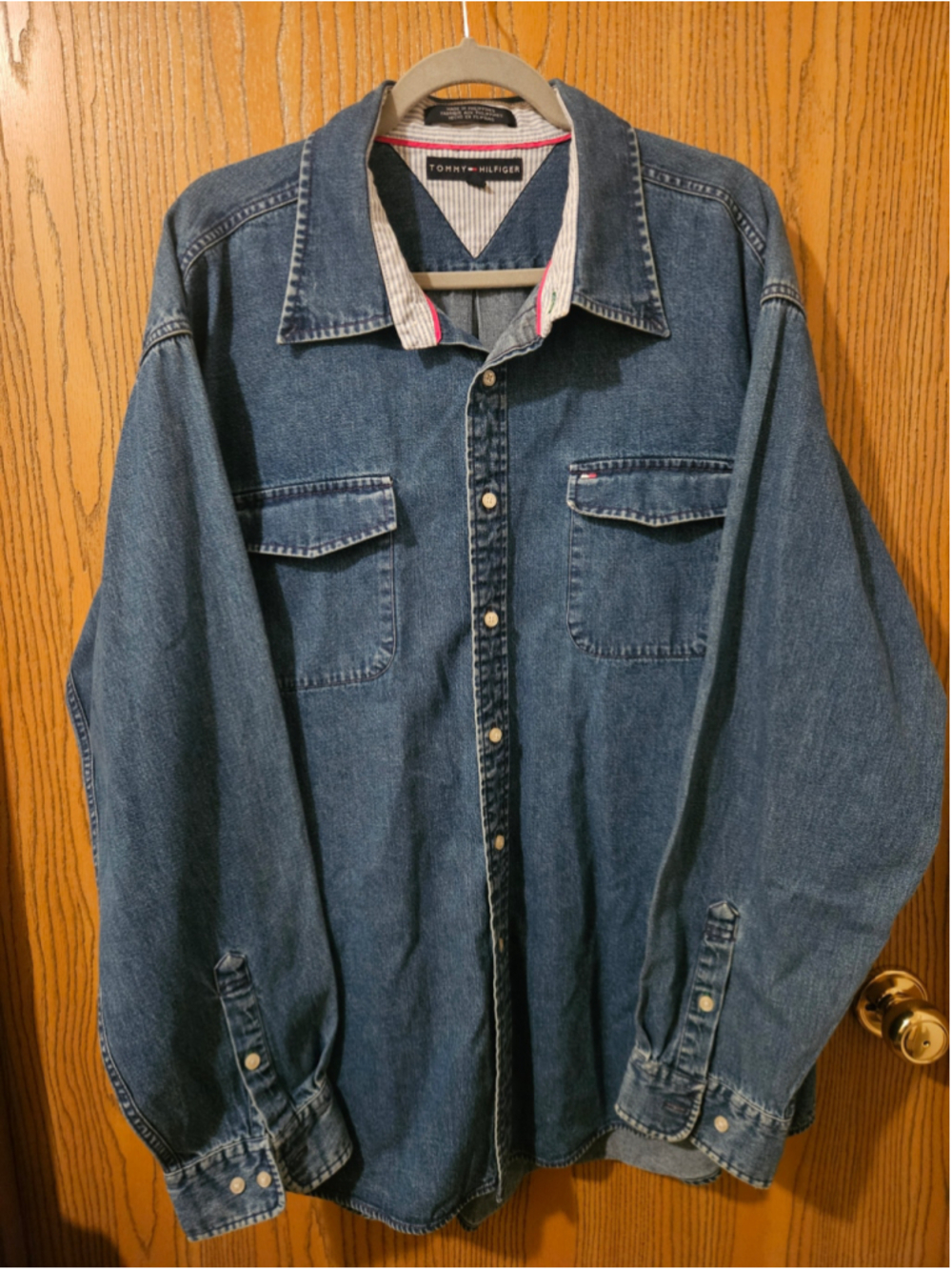 Vintage Men's Tommy Hilfiger Denim Button Down Shirt XXL